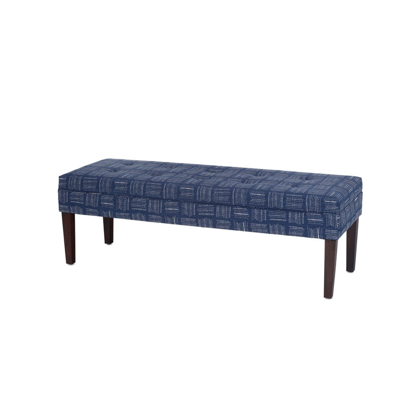 Banc rembourré Checo, Denim bleu marine