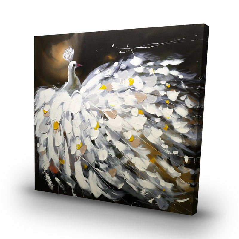 Abstract peacock - 32"x32" art on canvas