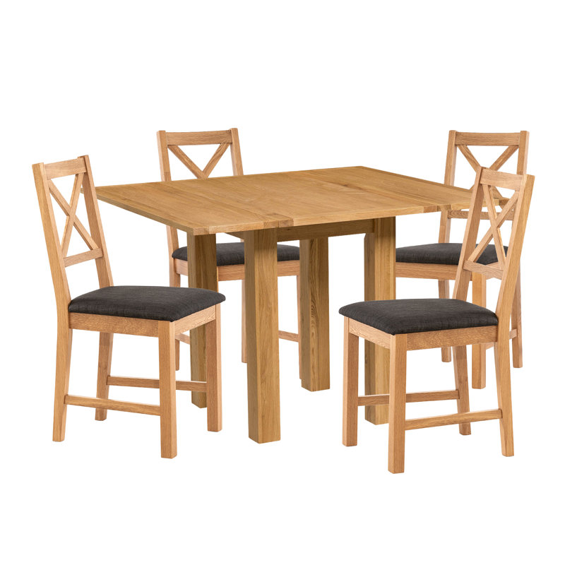 Drop Leaf Solid Oak Dining Set