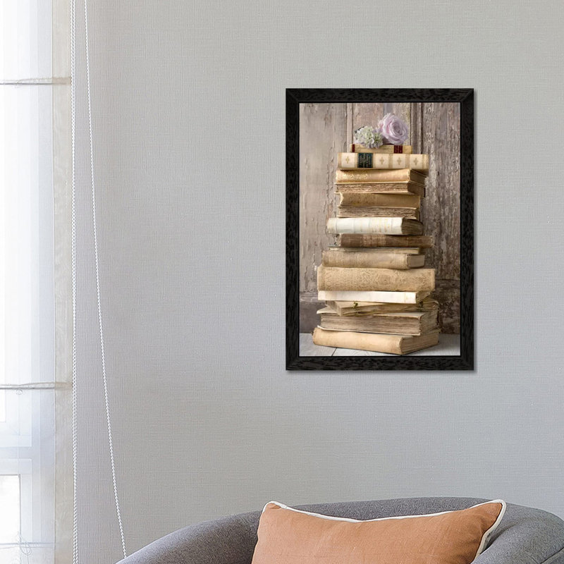 Books I - Print on Canvas, Black Framed, 101.6 cm H x 66.04 cm W