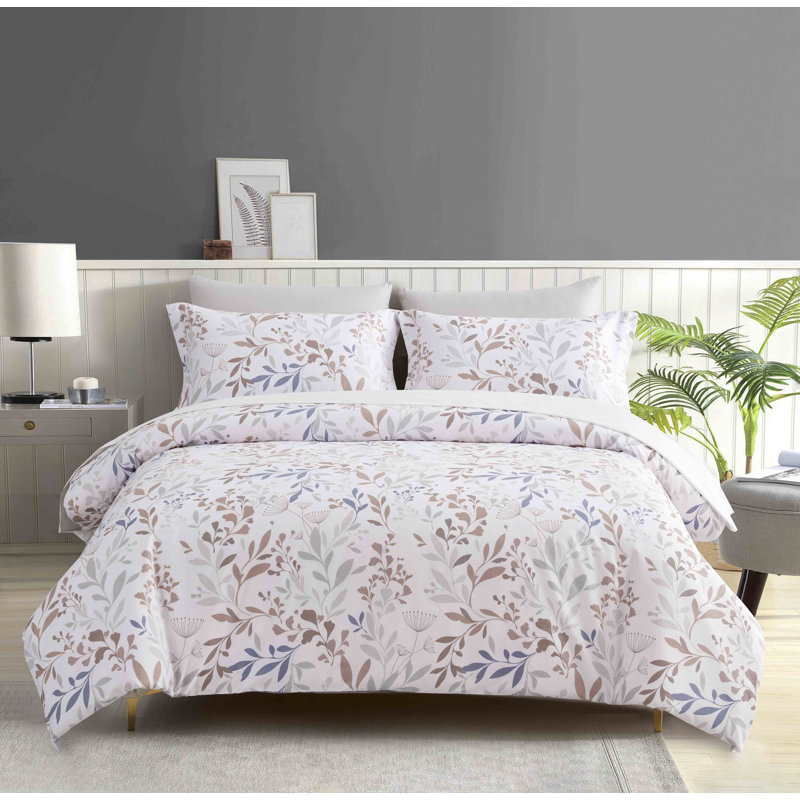 Ensemble de housse de couette réversible en microfibre bleu doux 3 pièces Dessislava