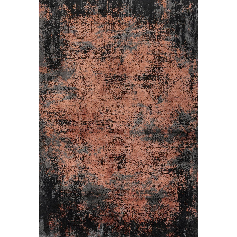 Tapis cuivre tissé à motif numérique antidérapant lavable à la machine