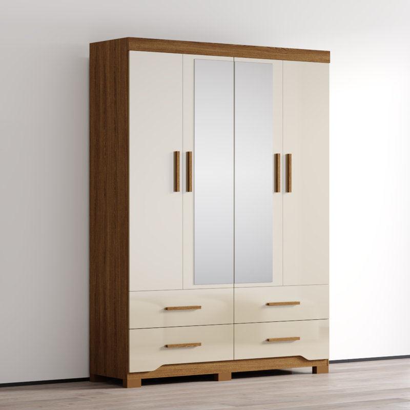 Armoire blanche 61,8 "Miami, Naturel / blanc