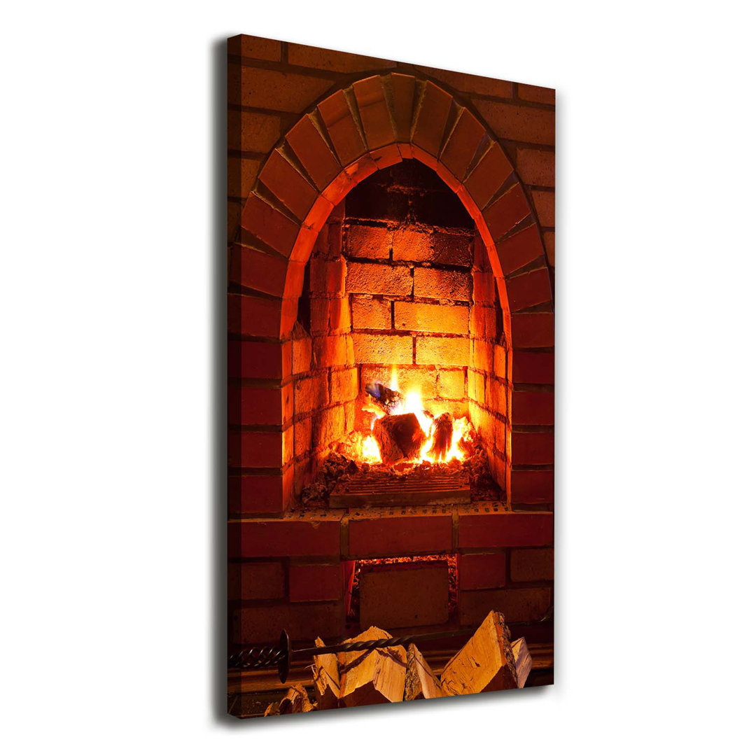 Fire In The Fireplace - Kunstdrucke auf Leinwand