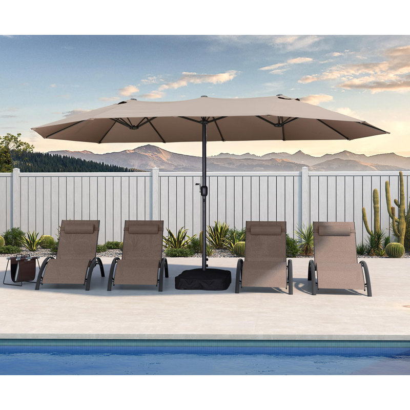 Parasol de table rectangulaire d'extérieur 15 pi, Beige