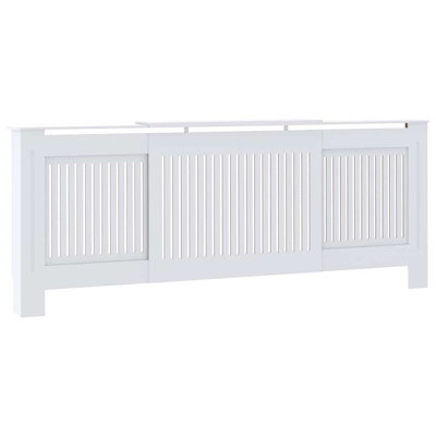 Radiator Cover White MDF 80.7 in Decorative Heating Cabinet Radiator Cover
