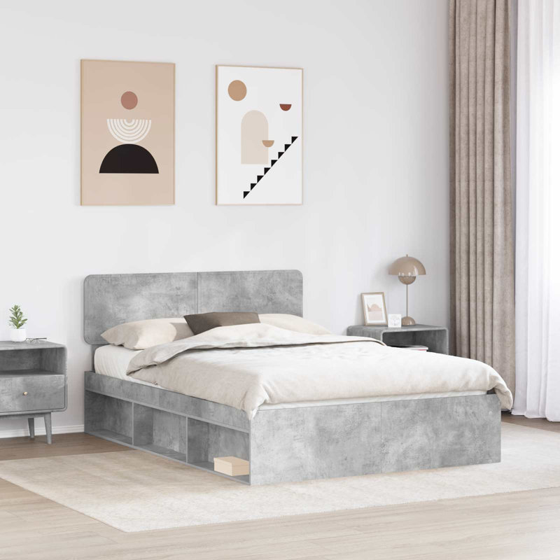 Solid Wood Bed, 140 x 190cm, White