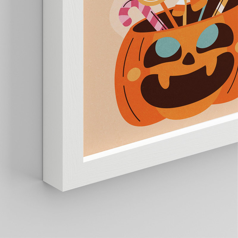 «Cute Halloween Ghost Jack O 'Lantern Candy», impression sur papier, 4 pièces, Blanc, H 14 po x l 11 po
