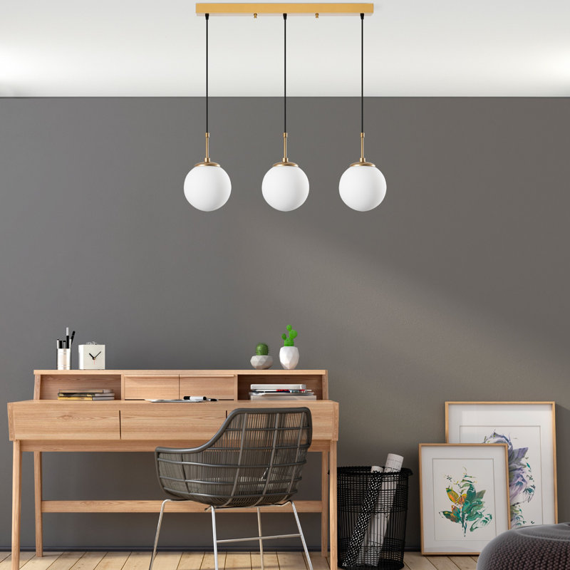 Élégant lustre doré, hauteur réglable de 40 à 47,2 pouces | Corps en métal, 3 douilles E27, 40 W maximum | Plaque de base 30,7 po x 2,4 po x 1,6 po | Parfait pour la salle à manger et les espaces de vie | Luminaire élégant et fonctionnel