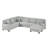 Sectional Sofa U-Shaped Sectional 125.2" Upholstered L-Shaped Sofa With A Movable Ottoman And Side Storage Pockets For Living Room, Grey