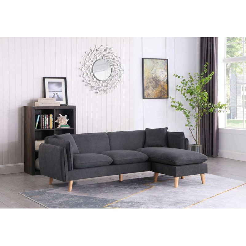 Canapé modulaire en tissu gris foncé 86,5 po