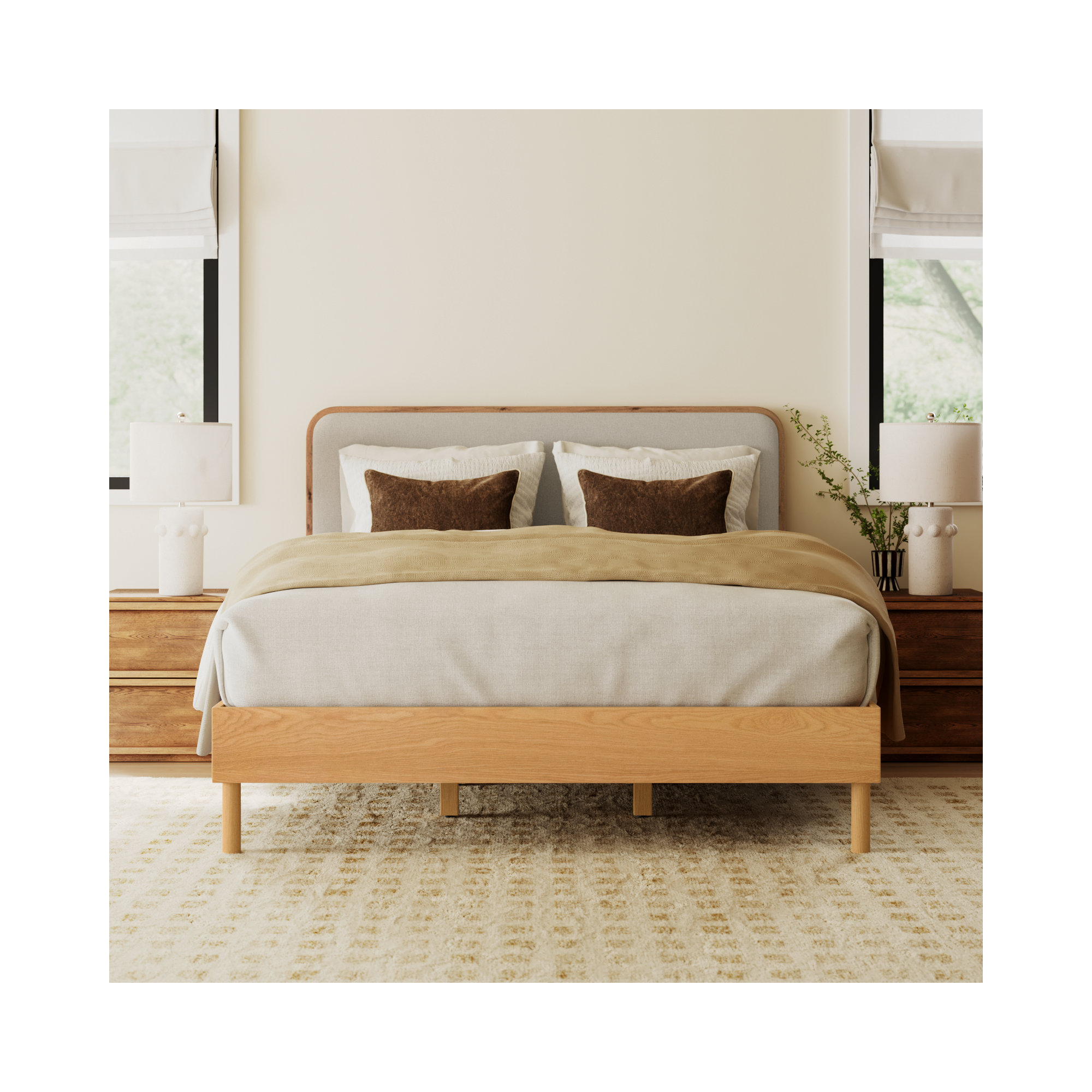 Fairview Wood Frame Bed, Queen