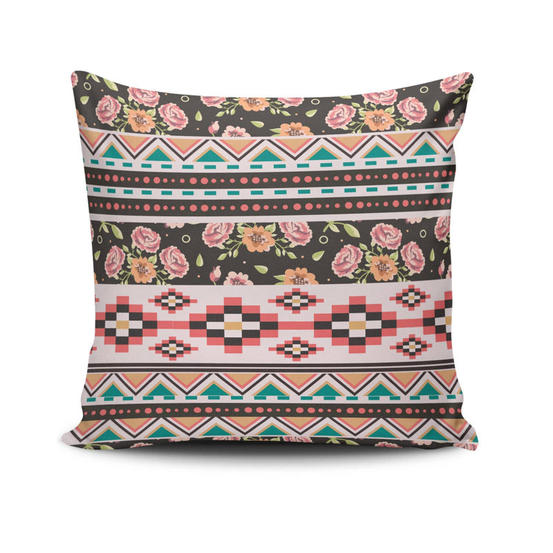 Coussin décoratif, 17,0 x 17,0 pouces, 50% coton / 50% polyester, lavable à la machine, repassable, rembourrage en silicone, fermeture à glissière dissimulée | Coussin décoratif doux et élégant pour le salon, la chambre à coucher et le bureau