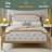Solid Wood Bed Frame With Upholstered Tufted Headboard-1573564243-1573564242