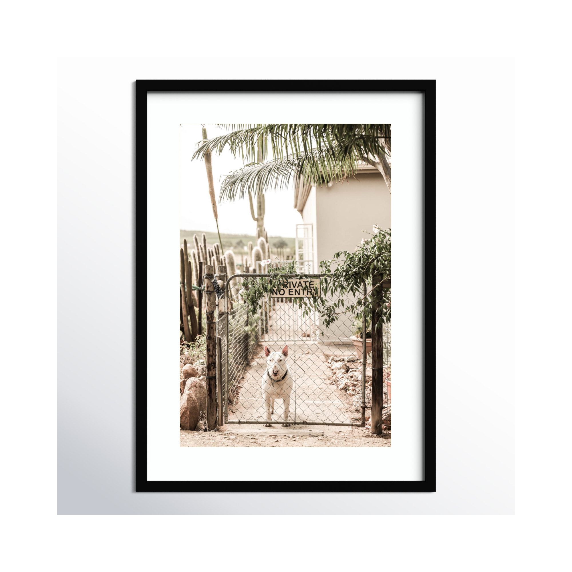 No Entry by Shot by Clint Wood Framed Wall Art Print, Black, 33" H x 24" W