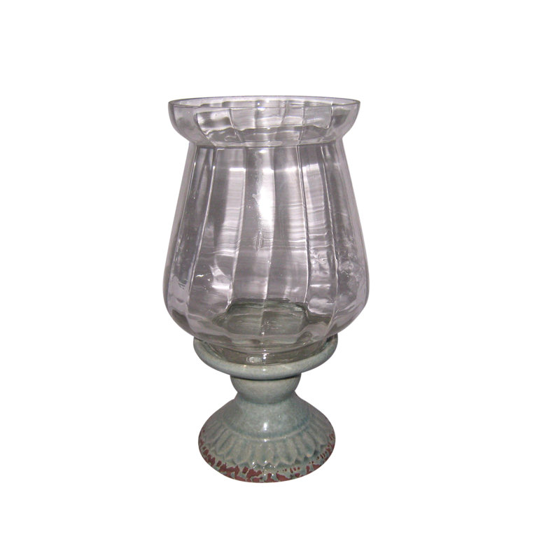 Céramique et verre ouragan, H 12,01 po x l 6,69 po x P 6,69 po