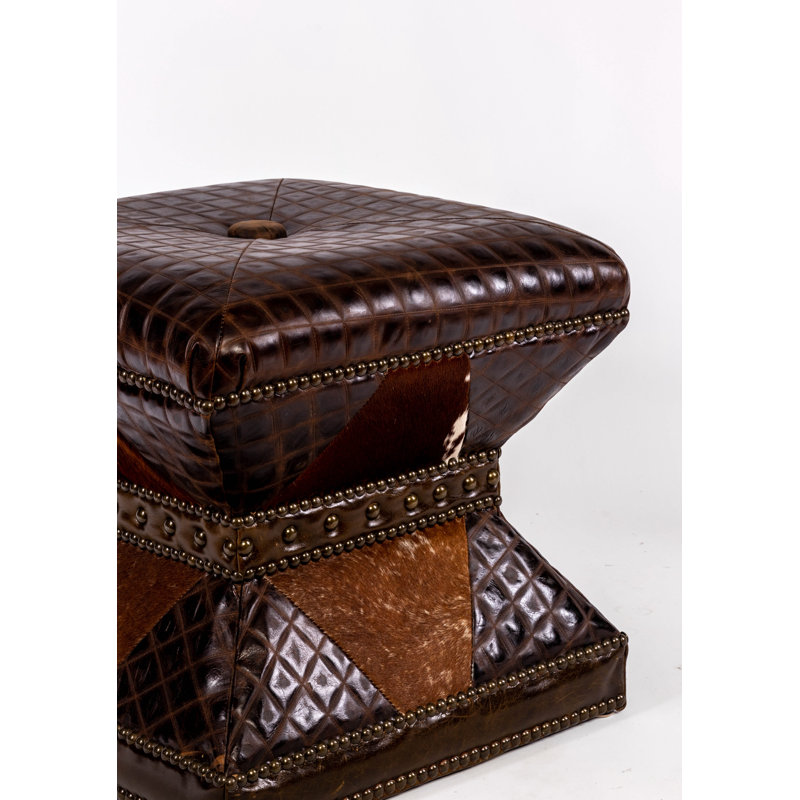 Repose-pieds capitonné standard en cuir véritable de 18 po de largeur Najac
