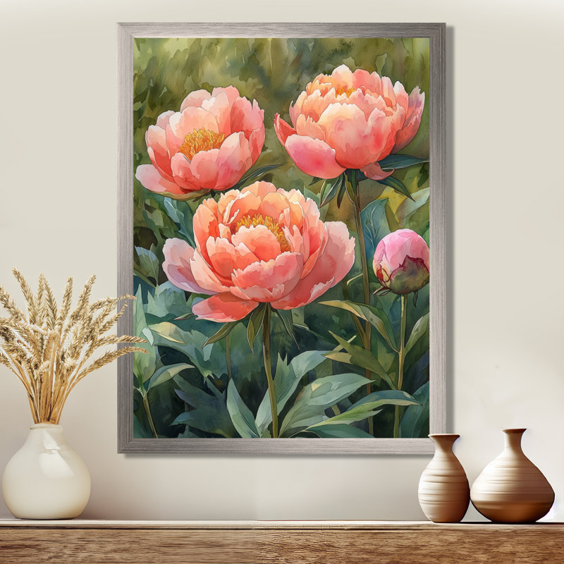 Burton - art mural floral, H 20 po x l 12 po, Reproduction encadrée d'une seule photo, Argent argent