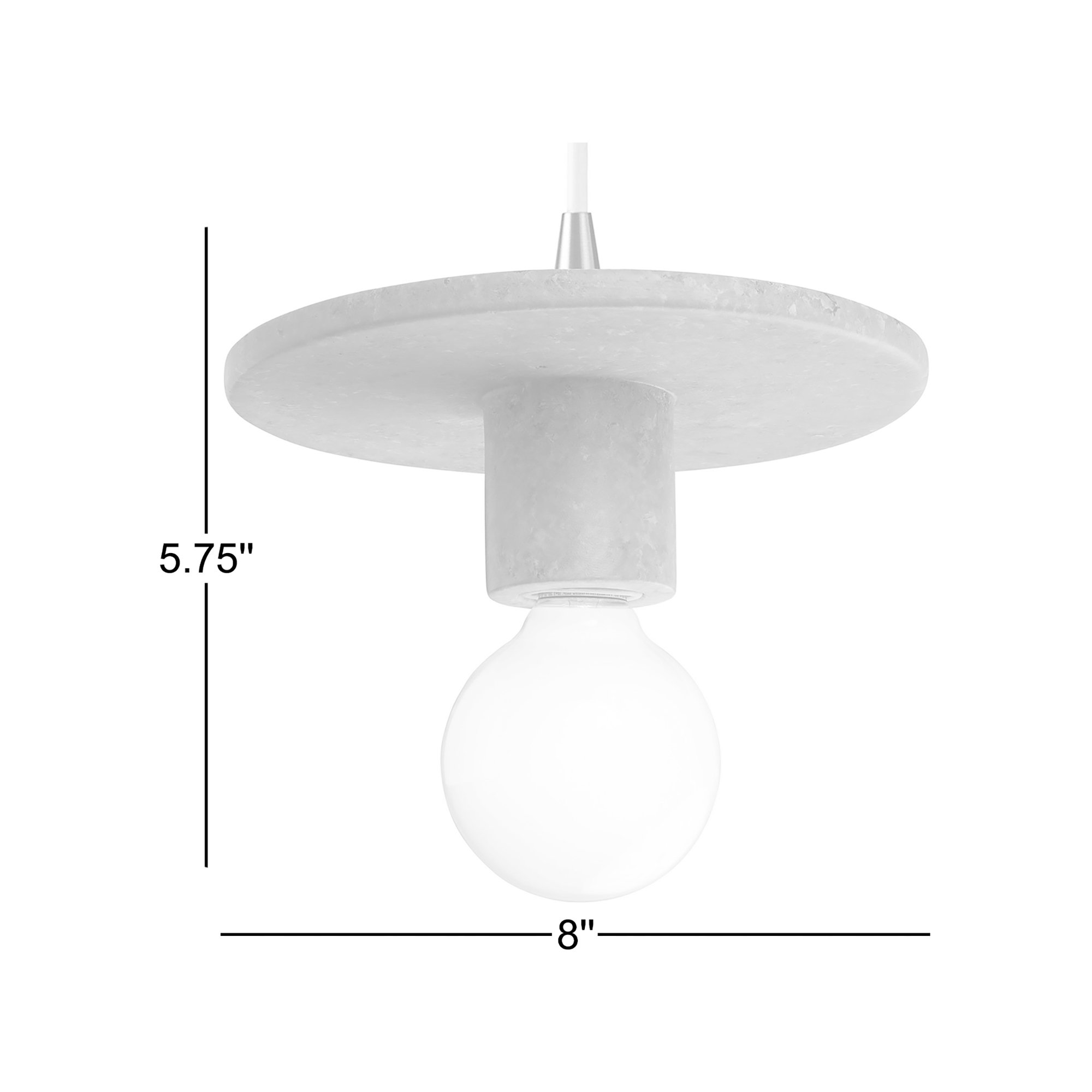 Leni Single Light Ceramic Dimmable Pendant, Concrete, Antique Brass