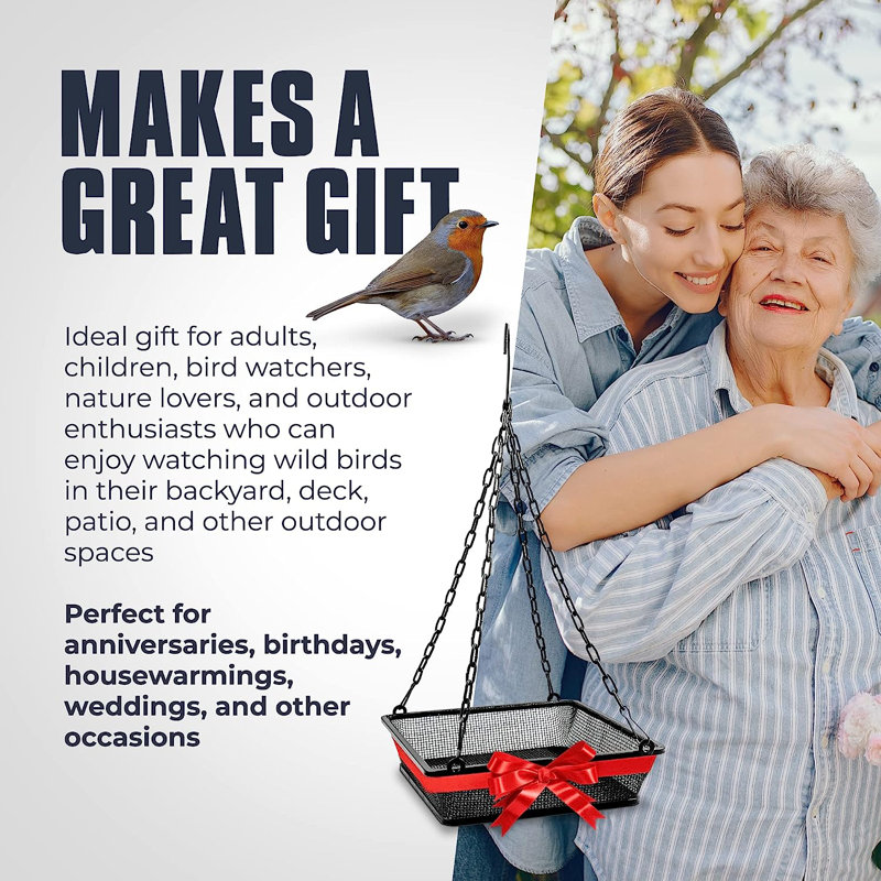 Hanging Mesh Tray Bird Feeder
