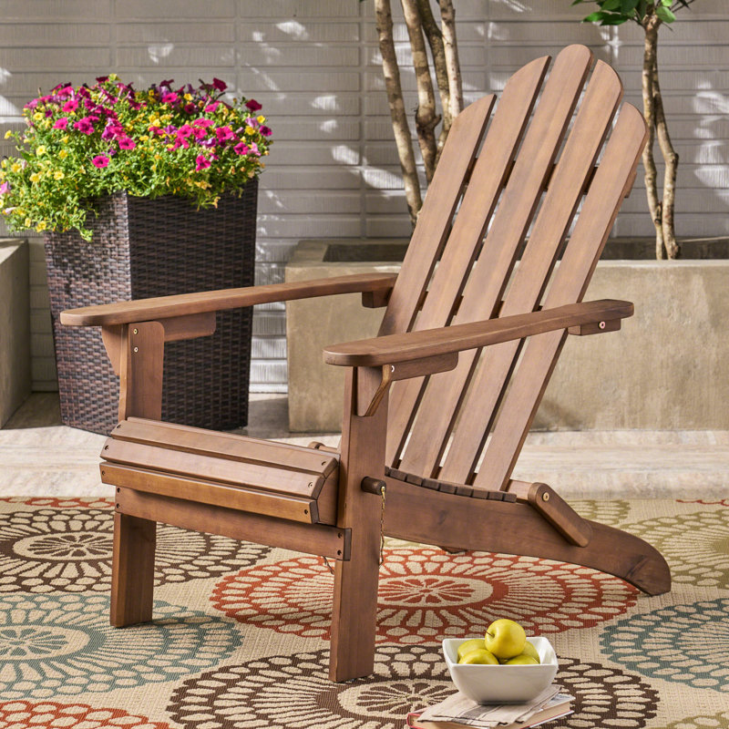 Chaise pliante en bois - Style pour siège de détente dans la cour, brun foncé, intempéries