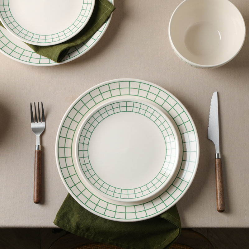 Gridiron 24-Piece Dinnerware Set Earthenware