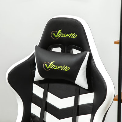 HOMCOM Adjustable Reclining Ergonomic Faux Leather Swiveling PC & Racing Game Chair in Grey
