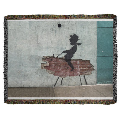 Banksy Graffiti Hand Woven Throw Blanket