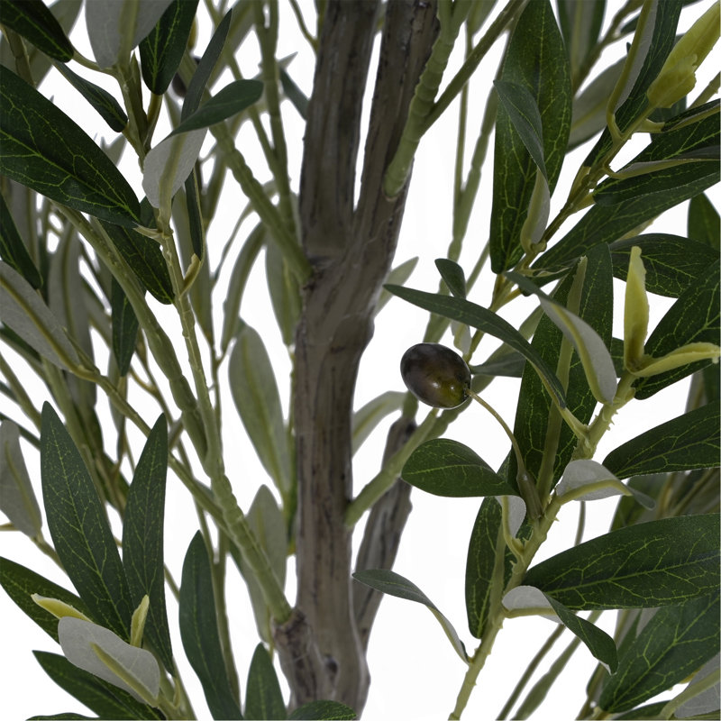 Olive artificielle avec pot en plastique noir