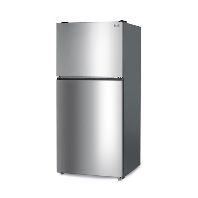 BLACK + DECKER 20.1 Cu. Ft. Top Mount Refrigerator with Ice Maker, 2-Door Refrigerator with Top Freezer, Freezer with Icemaker and Adjustable Temperature Control, BR2010JIMS, Sliver