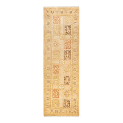 One-of-a-Kind 3' 0" X 9' 2" 2010s Runner Wool Area Rug Ivory