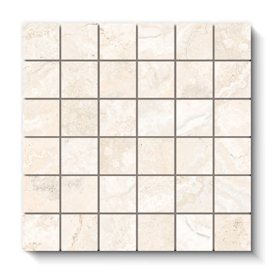 Saturn Crema Matte 2x2 Stone Look Mosaic (12x12 Sheet)