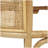 Aubie Brown Rattan Handmade Oval Bench with White Fabric Cushion