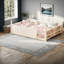 Coffre-fort pour grand lit avec rangement, panneau de lit en bois aggloméré moderne Montessori