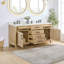 Meuble-lavabo double autoportant Grisella 72 po avec comptoir en quartz