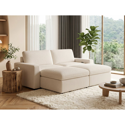 Milred Power Corduroy Reclining Sectional Symmetrical