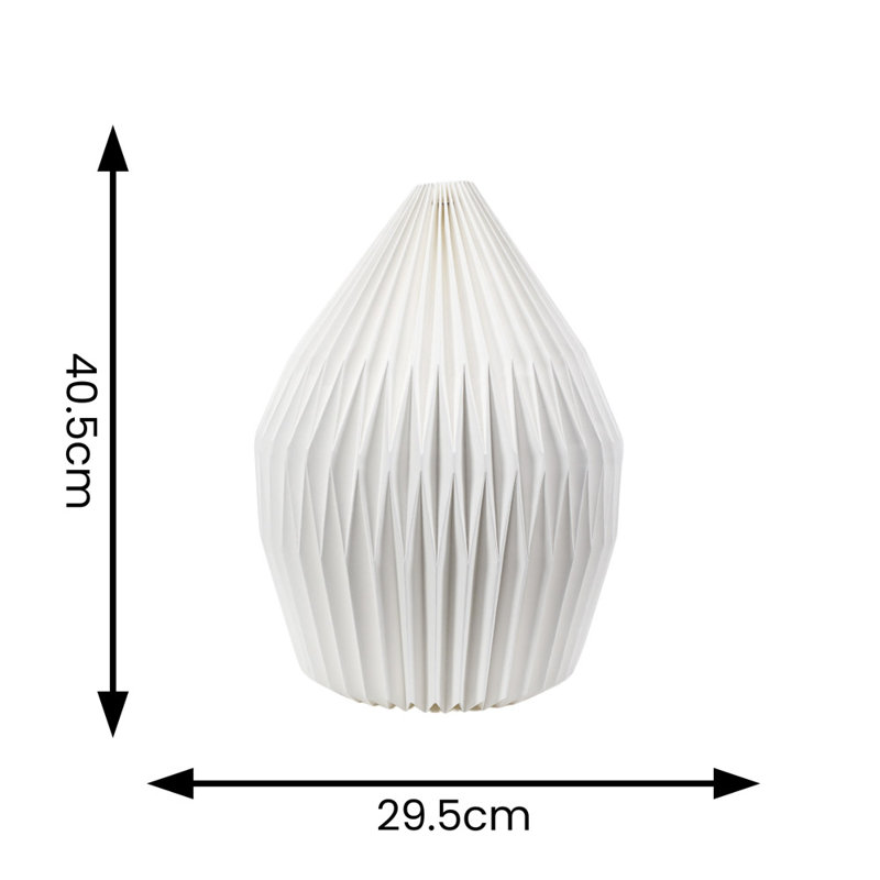 40.5 cm H Hourglass Paper Pendant Shade ( Slip-On ) in White