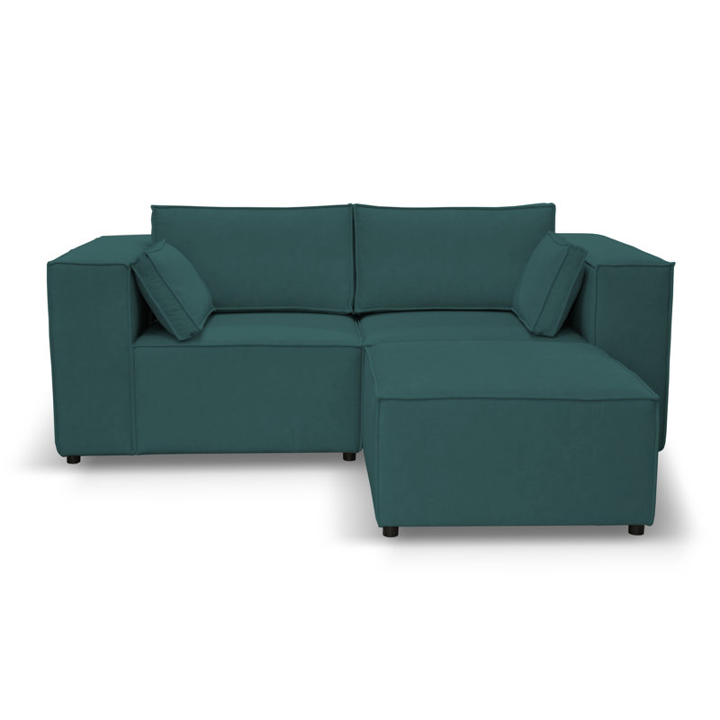 Natan 3 Seater Corner Sofa , Light Green
