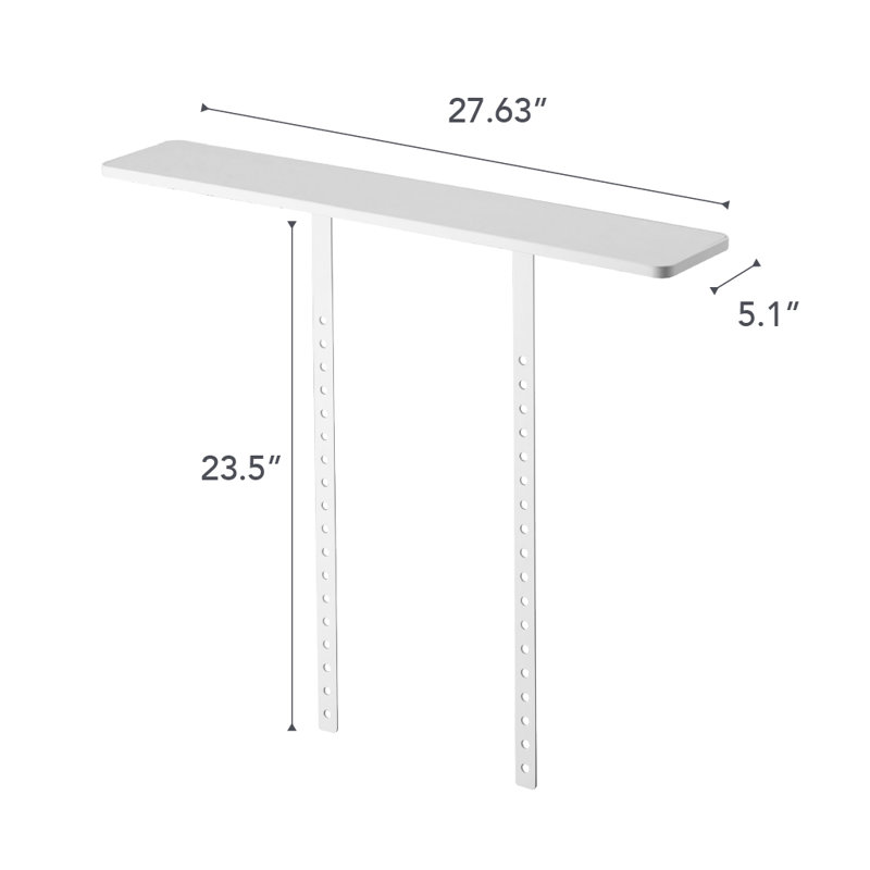 White Steel TV Shelf with Remote Rack Accessory Stand