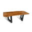 Oak Rectangular and Free Form Wood Top Dining Table with Steel Base