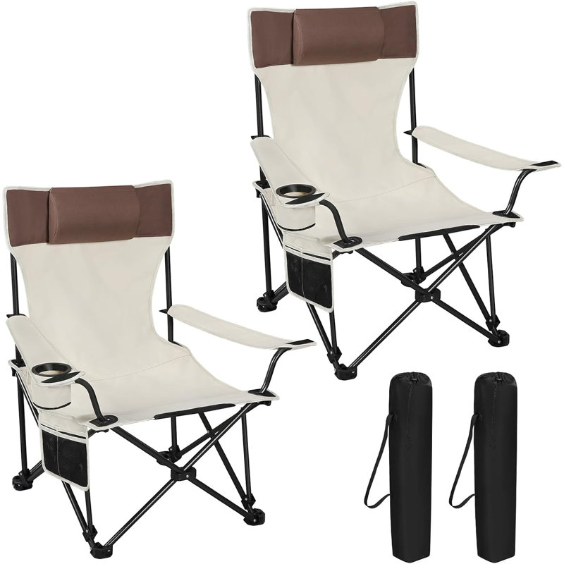 Mineo Folding Camping Chair, White/Brown