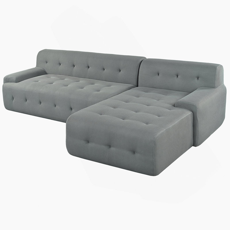 Canapé modulaire en forme de L Minimalist avec combinaisons polyvalentes pour divers espaces, Polyester gris