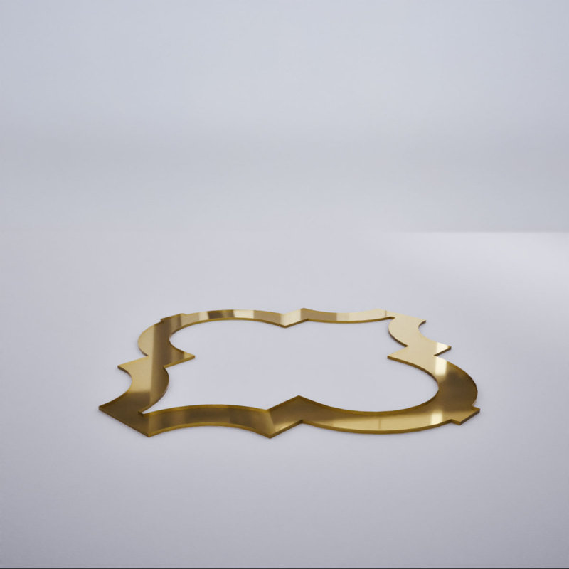 Panneaux muraux décoratifs en acrylique Marrakech, moyenne, l 15 3/8 po x H 15 3/8 po x T 1/8 po, miroir doré, Doré