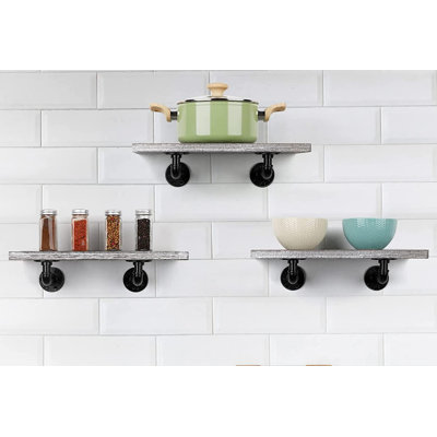 Adamczak 3 Piece Solid Wood Floating Shelf