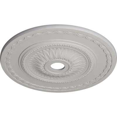 Médaillon de plafond tournesol Endurathane, DO 29 1/2 po x P 3 5/8 po x P 1 5/8 po (convient aux auvents jusqu'à 5 5/8 po), fini blanc ultra pur peint à la main