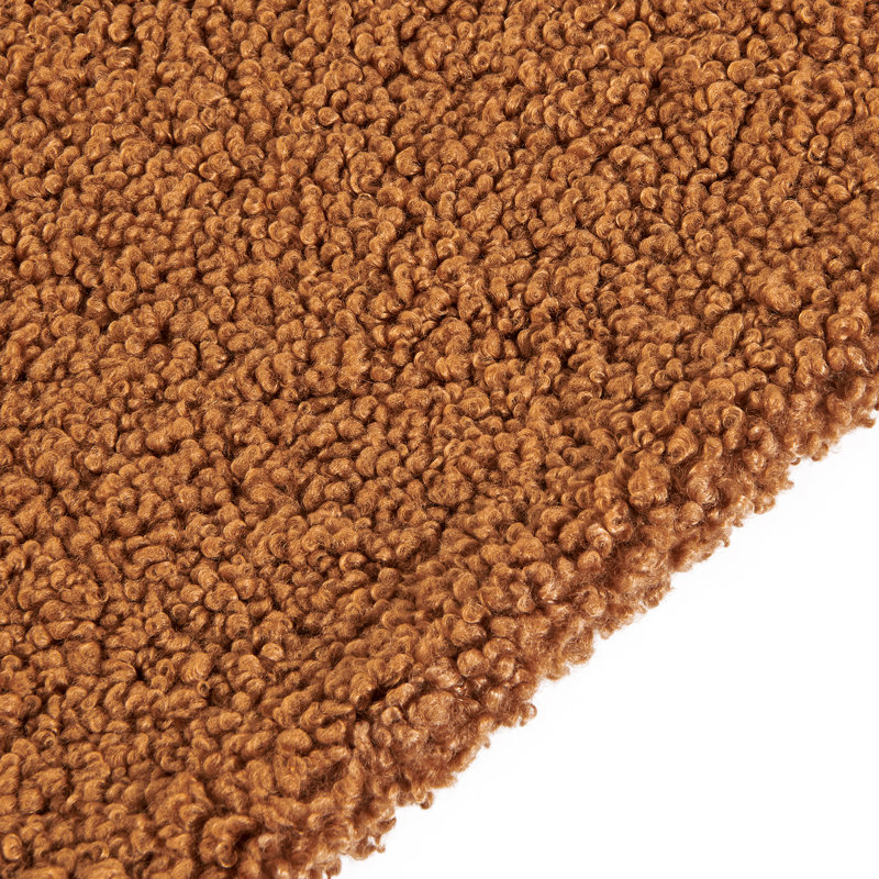 Teddy Soft Plush Textured Fluffy Classic Chic Modern Rustic Cozy Boucle Throw Blanket, Caramel, 50" W x 60" L