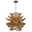 Luminaire suspendu 1 lumière rotin fleur brune-1011922109