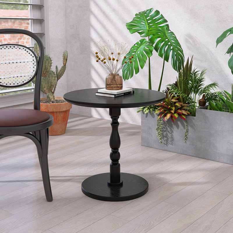 Accent Round Table, Antique Black