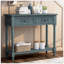 Console Daisy Series avec deux tiroirs et une tablette inférieure (bleu marine)-90338872