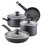 Farberware Power Base Nonstick Cookware Pots And Pan Set With Cooking Kitchen Utensils, 12 Piece, Matte Black